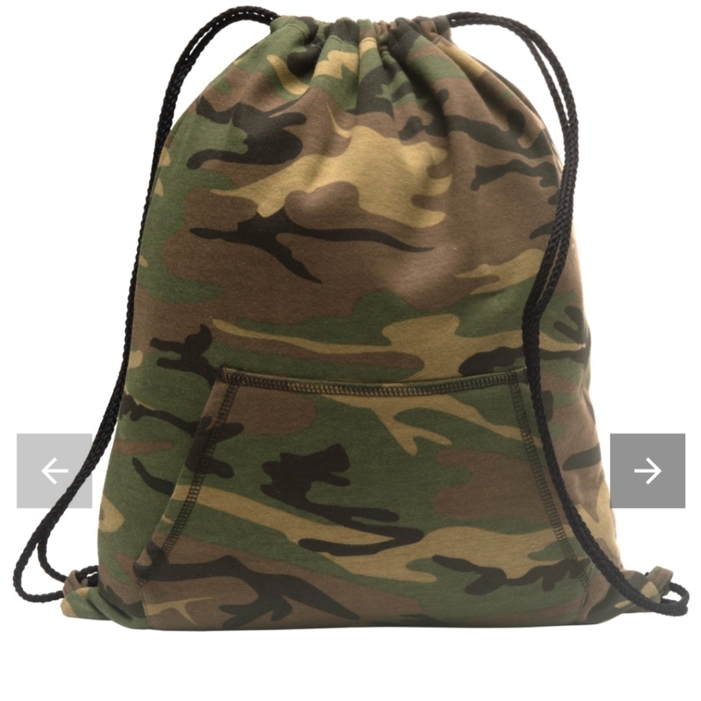 Camouflage sweatshirt backpack